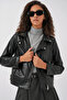 1044 Women's Faux Leather Jacket - Black - 2