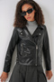 1044 Women's Faux Leather Jacket - Black - 5