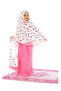 Prayer Dress with Bag and Prayer Mat, Heart Patterned, Lace Detailed, Long Skirt and Headscarf 883