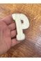 7X5 cm Woven Iron-On Letter P Arma Ecru - 3