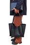 Women's Hand and Shoulder Bag with Snap Fasten Faux Leather Wallet and Makeup Bag - 2