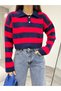 Striped Polo Collar Cotton Knitwear Sweater - 6