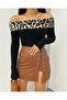 Flexible Fabric Leopard Madonna Collar Blouse - 3