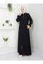 Sports Model Hooded Garment with Ribbed Sleeves, Flat Pockets, Garni Pattern, Islamic Clothing, Ferace, Wear and Go - 5