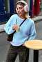 Blue Crew Neck Knitwear Sweater Sh118 - 2