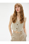 Blazer Crop Weste Doppelknopf