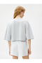 Crop T-Shirt Printed Crew Neck Short Sleeve Cotton - 4