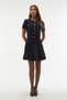 Women's Navy Blue Jacket-Look Short Sleeve Mini Dress