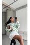 Ribbed Zebra Pattern Knitwear Sweater Mint - 2