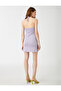 Window Detailed Mini Gathered Dress - 4