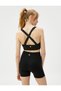 Slogan Printed Cross Strap Sports Bra - 4
