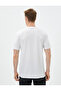 Slim Fit T-Shirt Slogan Printed Crew Neck Cotton - 4