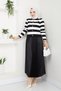 Women's Knitwear Cardigan Pleated Skirt Set - Black - 3