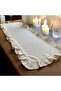 Natural Linen Ruffled Runner Tablecloth 40X140 cm - 7