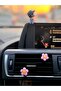 2Pcs Dark Pink Floral Pattern Automobile Air Conditioning Decoration - 2