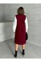 Women's Stylish Buttoned Long Premium Knitwear Cardigan - Burgundy - 4