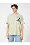 Oversize T-Shirt Slogan Printed Crew Neck Short Sleeve Cotton - 3
