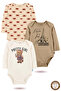 3-Piece 100% Cotton Organic Printed Snap Fastener Baby Bodysuit