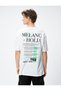 Oversize T-Shirt with Printed Slogan on the Back, Crew Neck, Cotton - 4