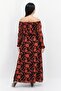 Women Floral Pattern Belted Maxi Dress, Multicolor - 2