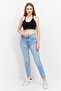 Women Carrot Fit Solid Stretchable Denim Jeans, Blue - 2