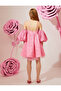 Tulle Detailed Balloon Sleeve Off-the-Shoulder Dress - 4