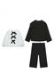 My Little One's Bow Tie Jacket and Shirt 3-Piece Girl's Set - Black - 2