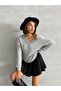 Women's Gray V-Neck Soft Fabric Camisole Blouse - 2