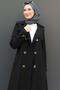 Liza Buttoned Trench Coat Black - 4