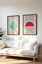 Wooden Black Framed 2 Piece Set Painting Huhu105 - Double Painting Set Black Frame