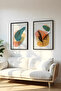 Wooden Black Framed 2 Piece Set Painting Huhu65 - Double Painting Set Black Frame