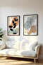 Wooden Black Framed 2 Piece Set Painting Huhu70 - Double Painting Set Black Frame