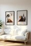Wooden Black Framed 2 Piece Set Painting Huhu153 - Double Painting Set Black Frame