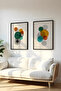 Wooden Black Framed 2 Piece Set Painting Huhu32 - Double Painting Set Black Frame
