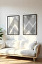 Wooden Black Framed 2 Piece Set Painting Huhu73 - Double Painting Set Black Frame