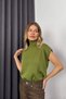 Pistachio Green High Top Sleeveless Knitwear Blouse - 4