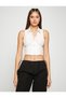 Crop Bustier Shirt Collar Corset Look Sleeveless - 3