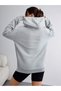 Women's Gray Cheery Nice Day Printed 3 Thread Hooded Hoodie Sweatshirt - 2