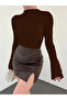 Women's Waist and Neck Drawstring Spanish Sleeve Blouse - 4