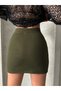 Women's Black Button Detailed Side Zippered Skirt - 2