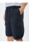 Parachute Shorts with Cargo Pocket, Waist Lace, Stopper Detail - 5
