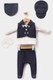 Waffle Tuxedo with Bow Tie and Vest Newborn Baby Boy 5 Piece Hospital Discharge Bodysuit Set - 4