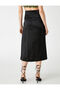 Slit Midi Satin Skirt - 4