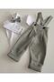 Boy's Baby Shirt Salopet Trousers Set Gray Colored Plaid Pattern 0-5 Years - 6