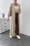 Long Length Off Shoulder Open Front Cardigan