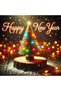 1 Piece 15-18 cm Self-Lighting Illuminated Desktop Christmas Tree Multi-Colored Led Lights with Wooden Base - 2