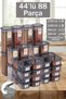 Sina 44-Piece 88-Piece Square Lid Storage Container for Groceries and Pulses 8X(1,10-1,70Lt)12X(0,50)16X(0,30)Lt