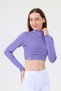 Turtleneck Striped Crop Body Purple White