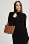 Tan Crocodile Skin Look Women's Hand/Shoulder Bag
