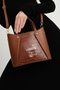 Tan Crocodile Skin Look Women's Hand/Shoulder Bag - 7